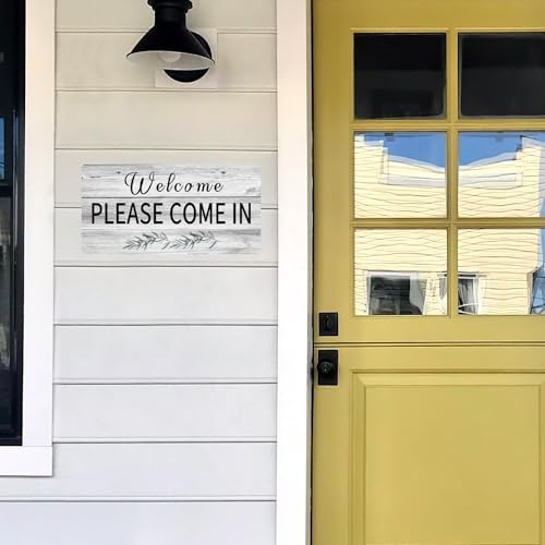 Welcome Sign for Front Door Double-Sided Wooden Decor