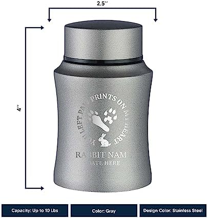 Customized Small Rabbit Urn with Engraving and Paw Print