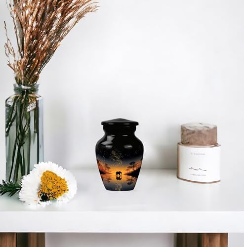 Set of 4 Decorative Elephant Ash Urns for Cremation