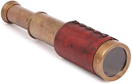 Handmade Brass Telescope with Leather Box Cover