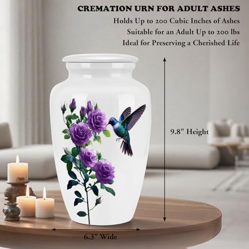 Abooxiu 10 Inch Ceramic Hummingbird Urn for Ashes