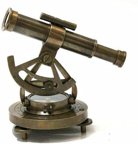 V19 Alidade Compass with Telescope 6 Inch Brass Finish Decor