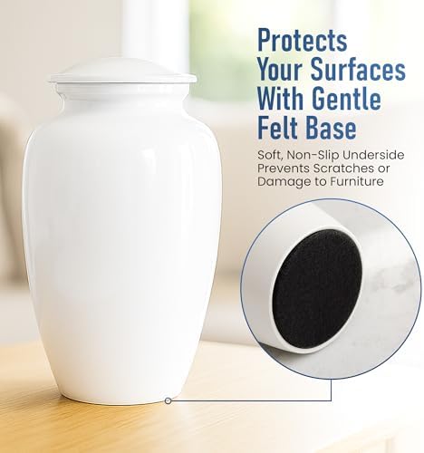 Modern Memorials Cremation Urn - White 200 Cubic Inches