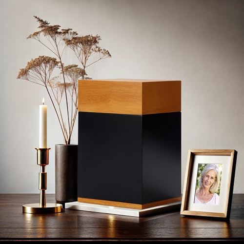 Nyutu Urn for Ashes Adult Male 6x6x10 Inches Large Wood Urn