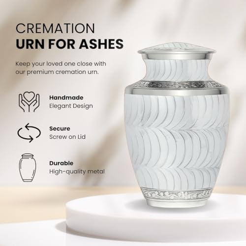 Pearl White Urn for Adult Cremation