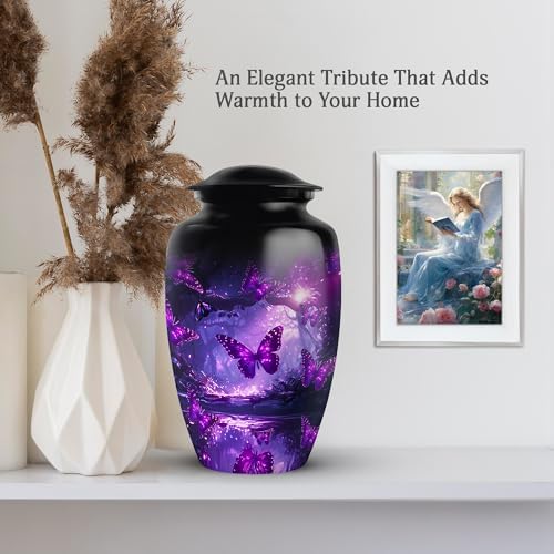 Butterfly Urn - Purple - 10 Inches - Cremation Urn for Ashes