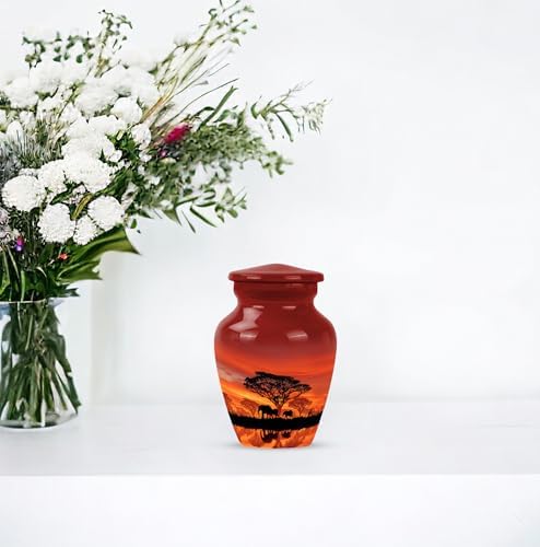 Elephant Cremation Urn Set Large Small for Ashes