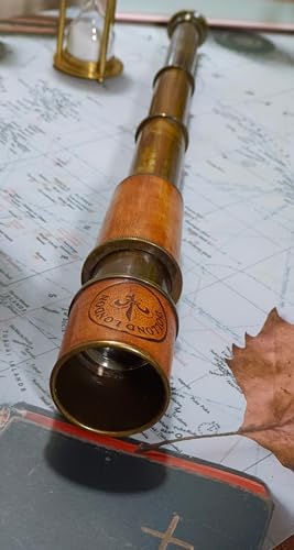 Antique Pirate Telescope 18 Inch Brass with Leather