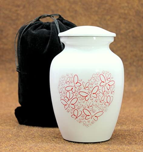 eSplanade Decorative Metal Urn with Butterflies Print