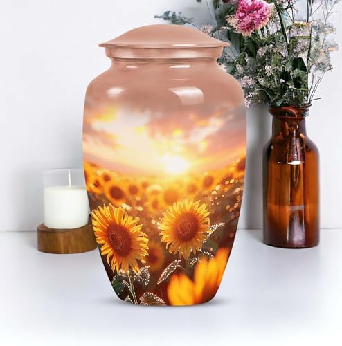 Sunflower Twilight Large Velvet Bag Cremation Urn