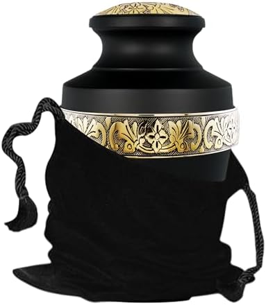 Grecian Cremation Urns for Human Ashes - Black Large