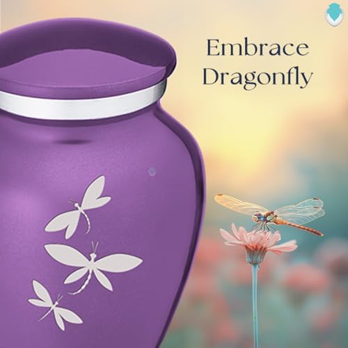 GetUrns Dragonfly Cremation Urn with Double Side Engraving