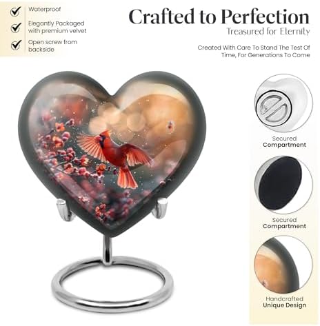 Cardinal Bird Decorative Urns - 3 Inch Pet Human Ashes Urns