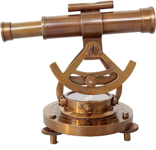 Brass Alidade Telescope 4 Inch with Compass Base