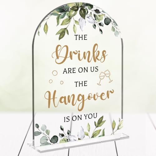 Botanical Wedding Sign Decor 5x7 Inch Acrylic Arch