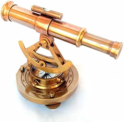 Vintage Brass Theodolite with Base Nautical Compass
