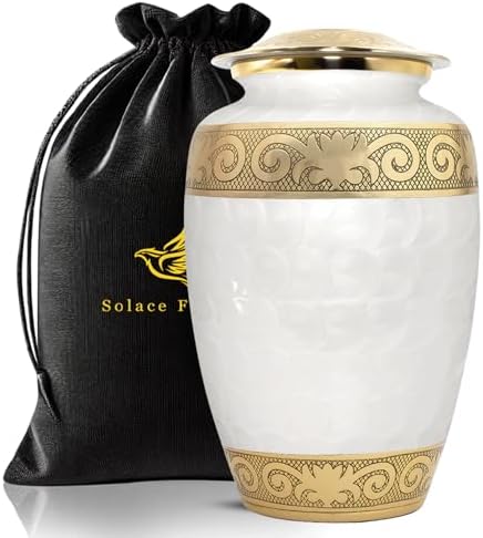 Elegant Metal Urn with Gold Trim for Women