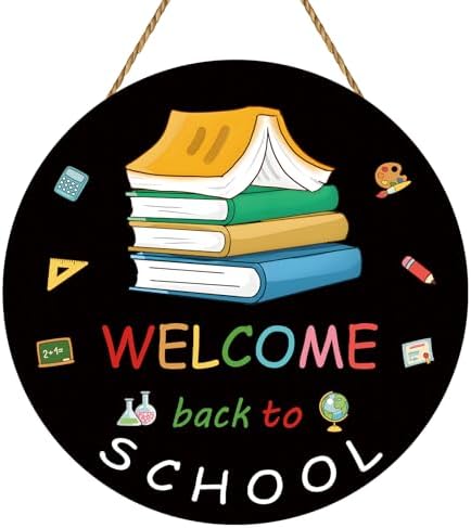 Yunkkin Back to School Welcome Sign Door Decor