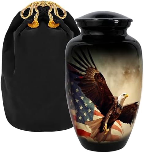 Trupoint Memorials Large Black Cremation Urn for Human Ashes