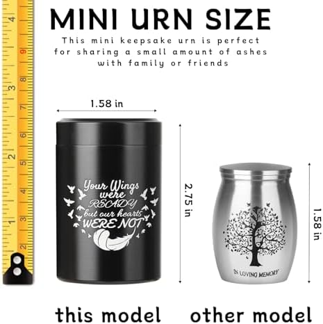 Abigio Mini Cremation Urn Set of 4 Black