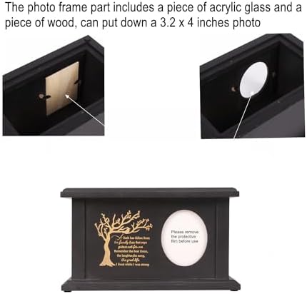 Wooden Urns for Human Ashes - Black Tree of Life with Frame