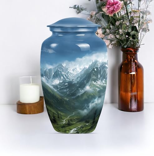 YATHABHISA Large Velvet Bag Cremation Urn for Adult Ashes - Gray