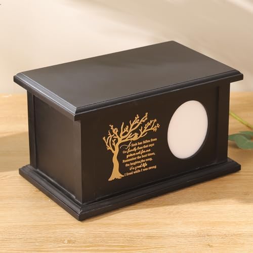 Wooden Urns for Human Ashes - Black Tree of Life with Frame