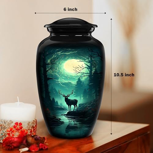 Elegant Deer Themed Cremation Urn for Adults
