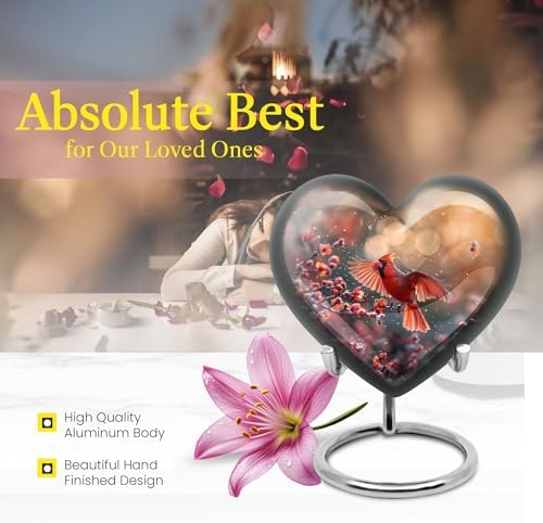 Cardinal Bird Decorative Urns - 3 Inch Pet Human Ashes Urns