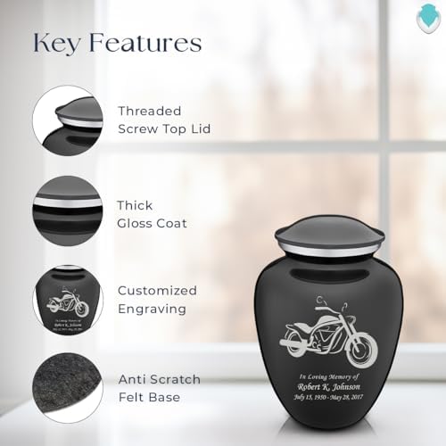 GetUrns Embrace Motorbike Cremation Urn for Human Ashes 44 Lbs