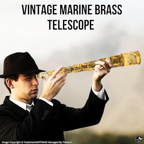 Antique Brass Telescope with Leather Case