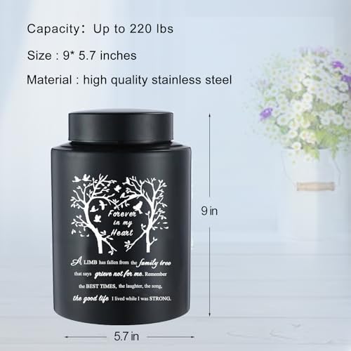 9 Inch Stainless Steel Cremation Urn for Human Ashes