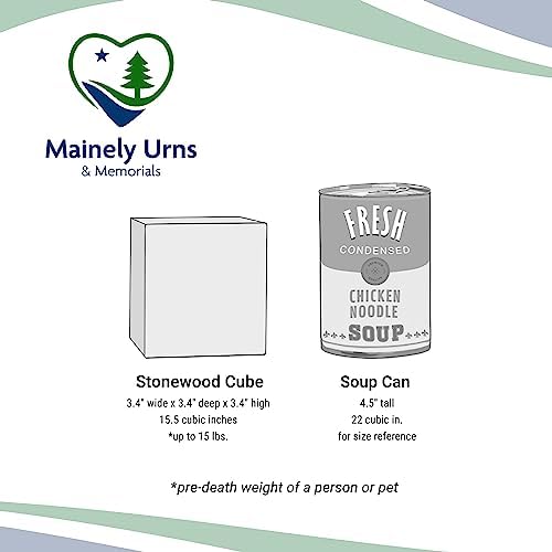Stonewood Heart Themed Custom Engraved Urn Cube for Infant Ashes