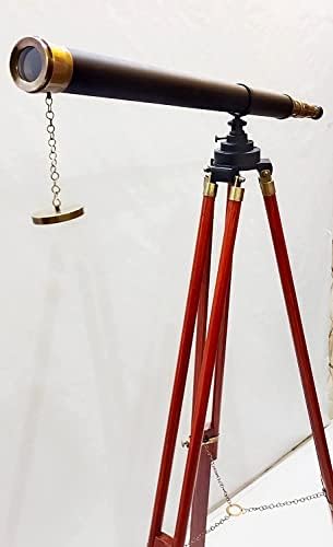 Nautical Vintage Decorative Wooden Tripod Telescope