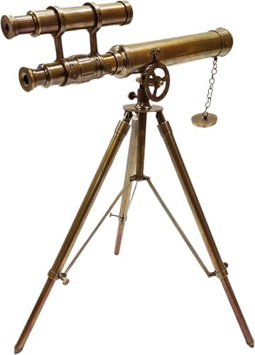 Vintage Brass Telescope Nautical Double Barrel Decor