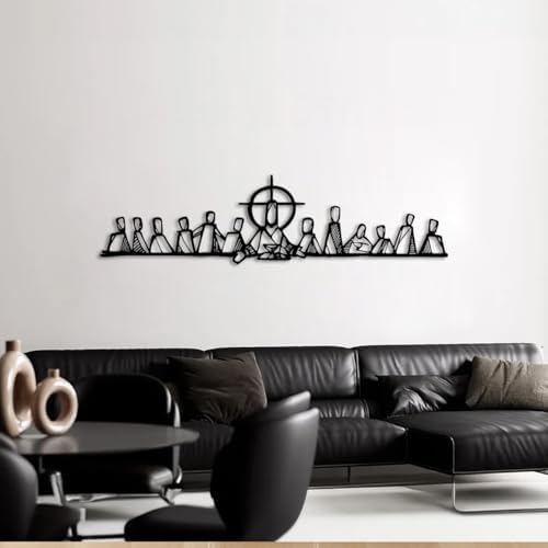 Modern Last Supper Wall Decor in Black Metal