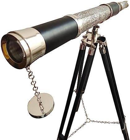 Vintage Nautical Brass Telescope Floor Stand