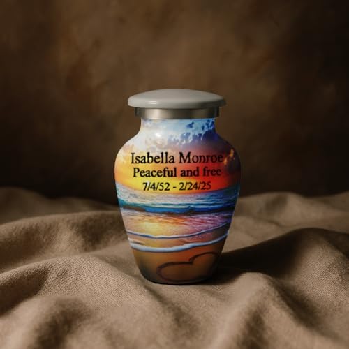 Personalized Gray Cremation Urn with Custom Text