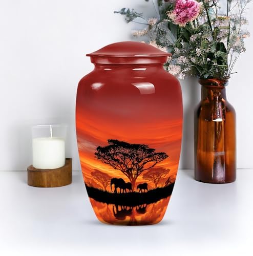 Elephant Cremation Urn Set Large Small for Ashes