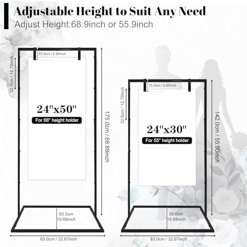 OurWarm Metal Wedding Sign Stand with Adjustable Height and Decorative Bundle