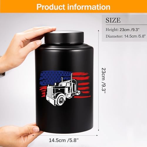 Gredstar Flag Urn Cremation Urn Black 220 lbs