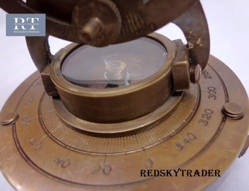 Brass Alidade Telescope 4 Inch with Compass Base