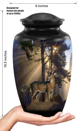 Deer Urn - Handcrafted Buck Urn with Velvet Bag