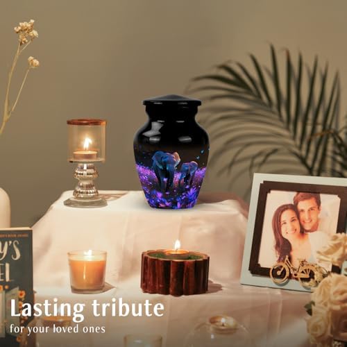 YATSKIA 3 Inch Decorative Urns for Human Ashes Pack of 2