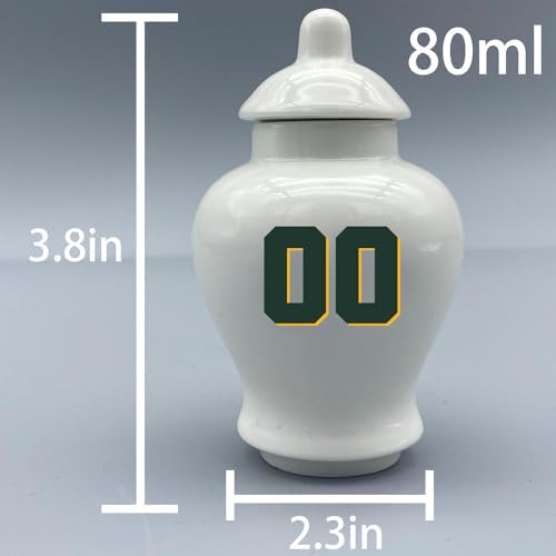 Custom Football Porcelain Urn with Name and Jersey Number