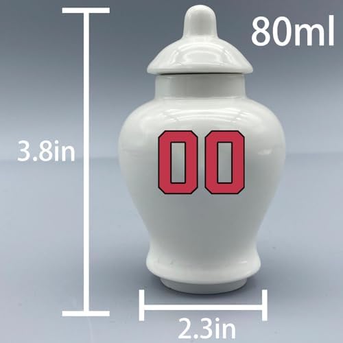 Custom Baseball Small Porcelain Urn with Name and Jersey Number