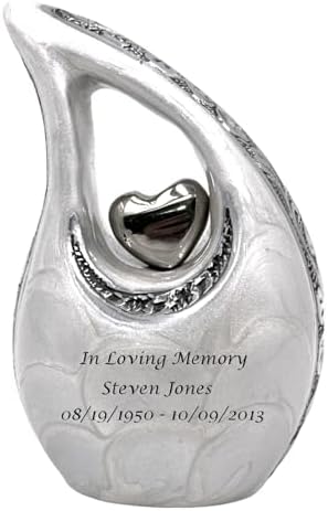 White Teardrop Keepsake Urn - Miniature Ash Urn