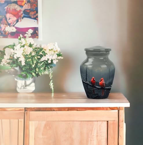 Red Cardinal Bird Mini Urn for Human Ashes Keepsake