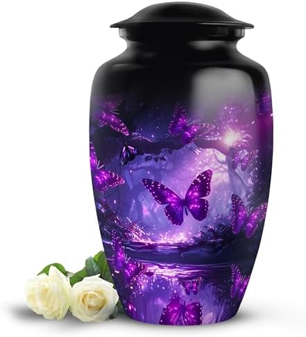 Butterfly Urn - Purple - 10 Inches - Cremation Urn for Ashes