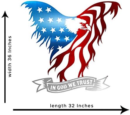 American Eagle Steel Laser Cut Wall Art 36 Inch